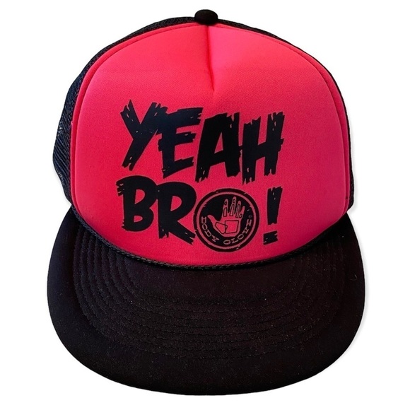Decky Yeah Bro! Body Glove Flat Bill Neon Mesh Snapback Trucker Hat Cap - Picture 1 of 11